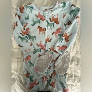 Footed pajamas Fleece warm 4T girl’s horses